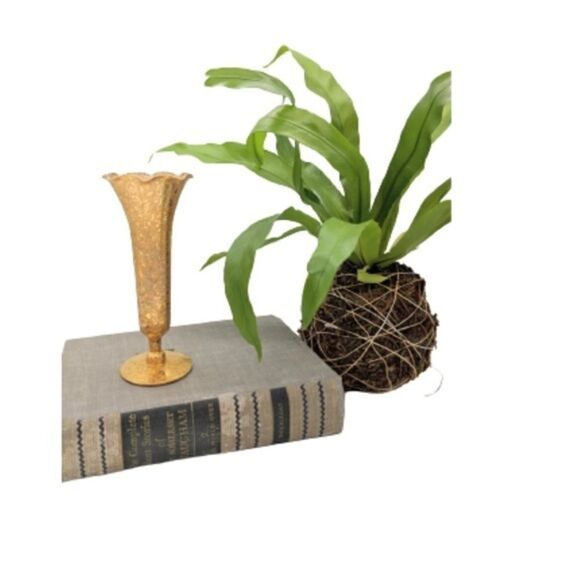 Vintage 22k Gold Covered Glastonbury Lotus Glass Bud Vase. - Picture 4 of 4